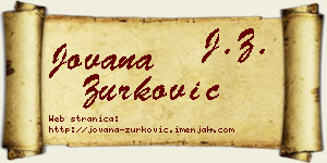 Jovana Zurković vizit kartica